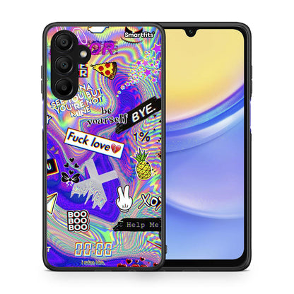 Θήκη Samsung A15 5G Game Over από τη Smartfits με σχέδιο στο πίσω μέρος και μαύρο περίβλημα | Samsung A15 5G Game Over case with colorful back and black bezels