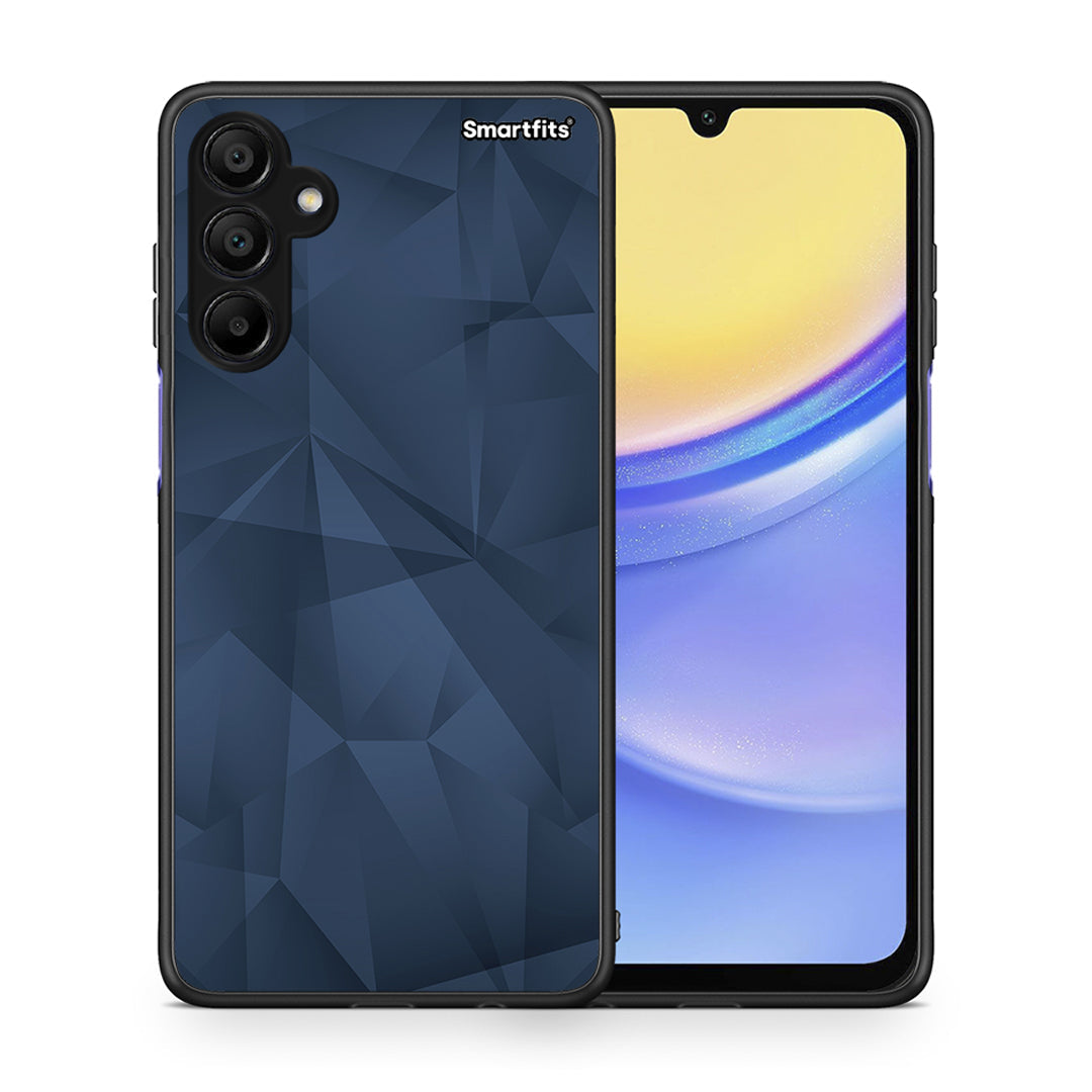 Θήκη Samsung A15 5G Blue Abstract Geometric από τη Smartfits με σχέδιο στο πίσω μέρος και μαύρο περίβλημα | Samsung A15 5G Blue Abstract Geometric case with colorful back and black bezels