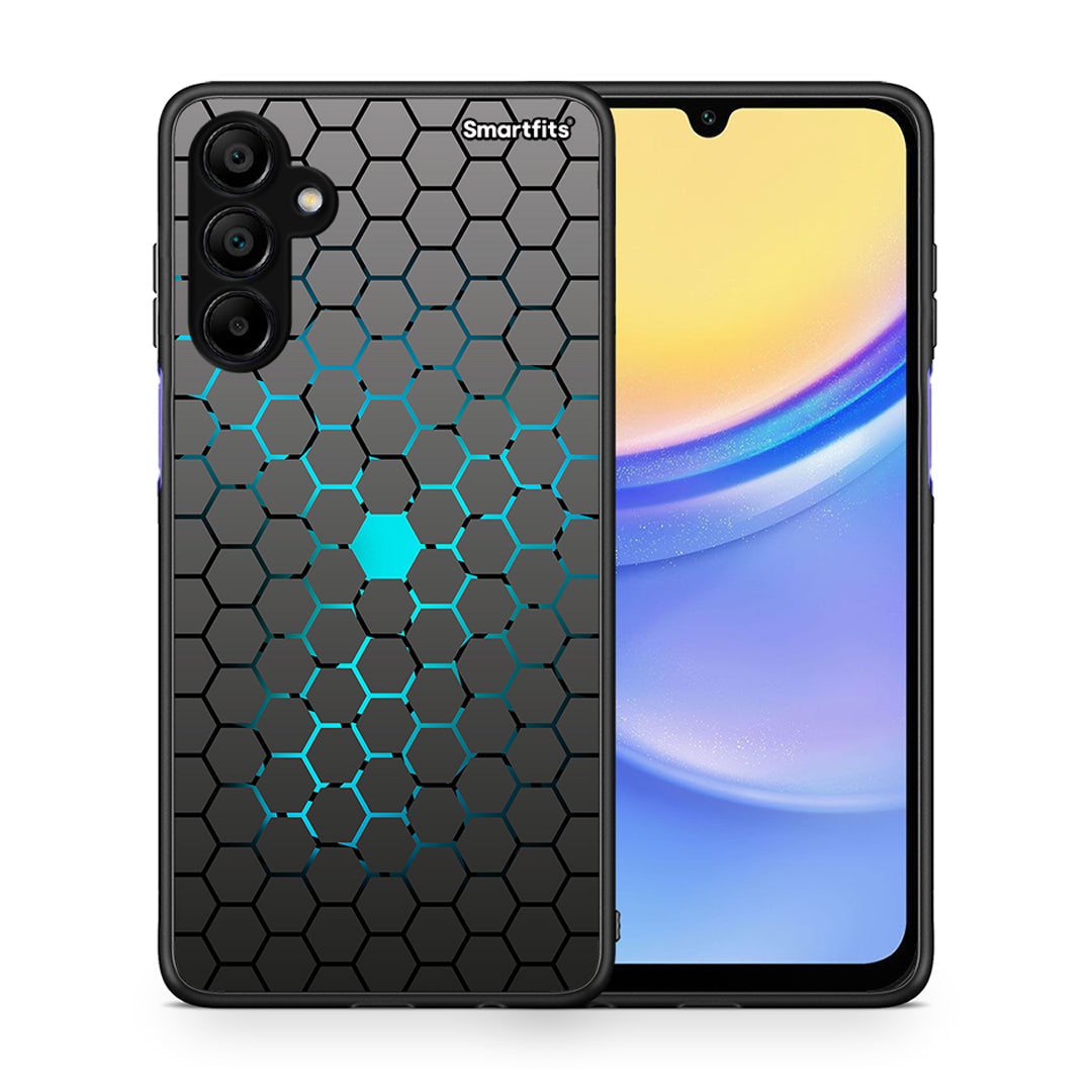 Θήκη Samsung A15 5G Hexagonal Geometric από τη Smartfits με σχέδιο στο πίσω μέρος και μαύρο περίβλημα | Samsung A15 5G Hexagonal Geometric case with colorful back and black bezels