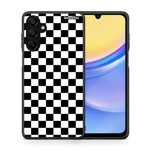 Θήκη Samsung A15 5G Squares Geometric από τη Smartfits με σχέδιο στο πίσω μέρος και μαύρο περίβλημα | Samsung A15 5G Squares Geometric case with colorful back and black bezels