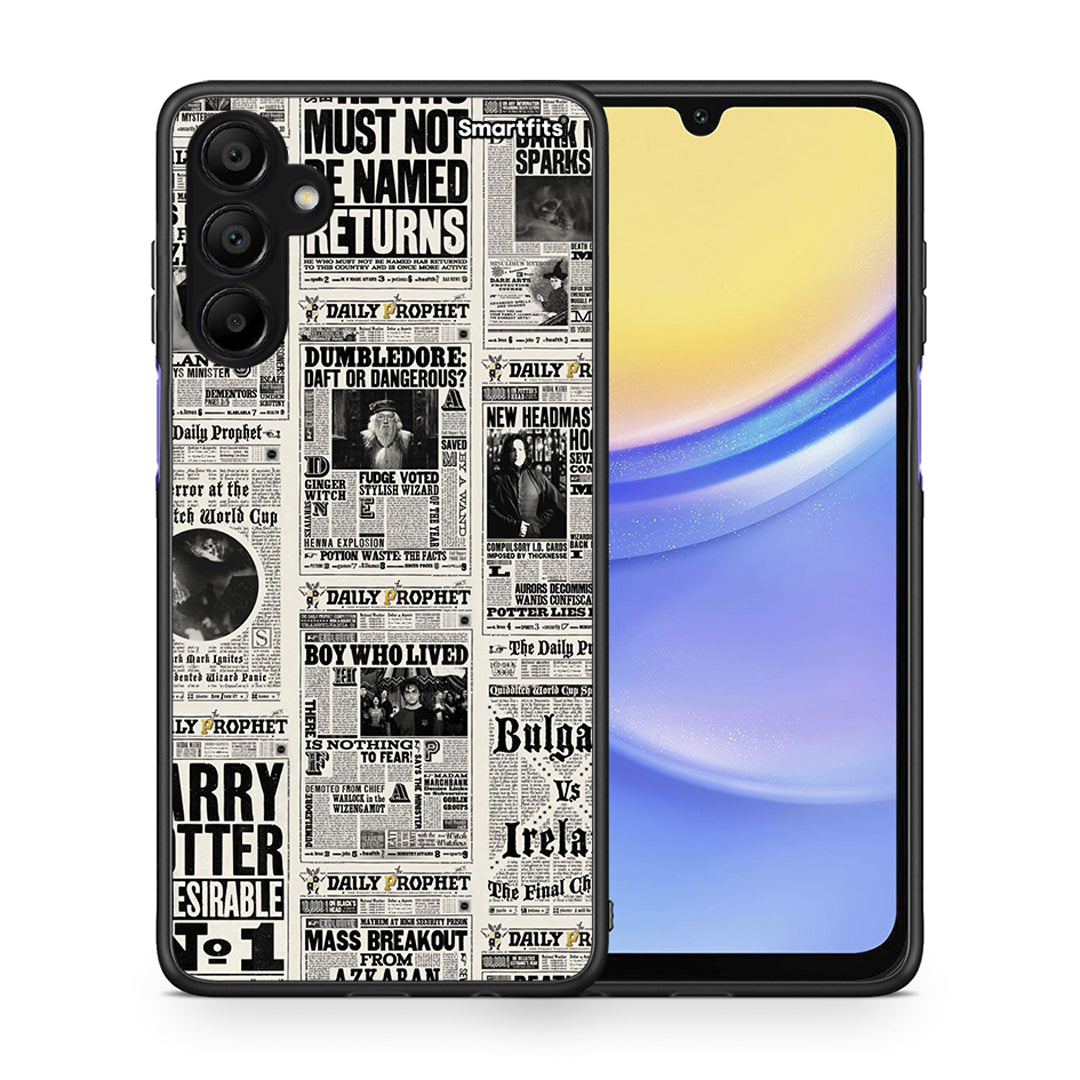 Θήκη Samsung A15 5G Harry Paper από τη Smartfits με σχέδιο στο πίσω μέρος και μαύρο περίβλημα | Samsung A15 5G Harry Paper case with colorful back and black bezels