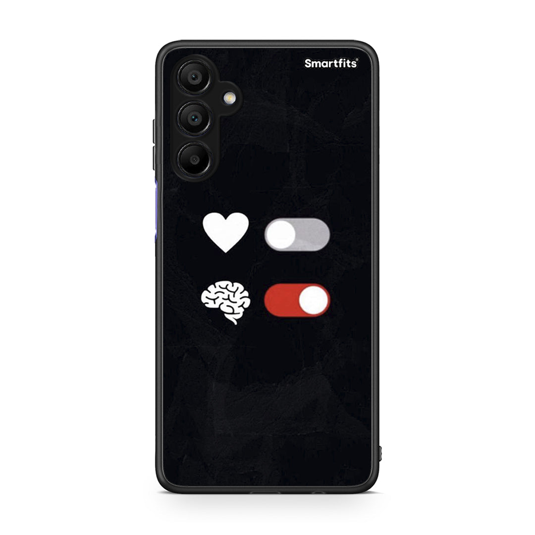 Samsung A15 5G Heart Vs Brain Θήκη Αγίου Βαλεντίνου από τη Smartfits με σχέδιο στο πίσω μέρος και μαύρο περίβλημα | Smartphone case with colorful back and black bezels by Smartfits