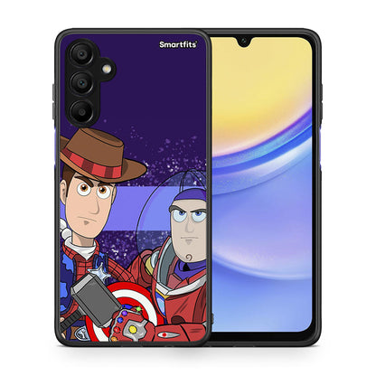 Θήκη Samsung A15 5G Infinity Story από τη Smartfits με σχέδιο στο πίσω μέρος και μαύρο περίβλημα | Samsung A15 5G Infinity Story case with colorful back and black bezels