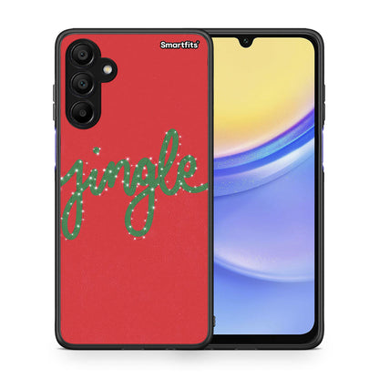 Θήκη Samsung A15 5G Jingle Xmas από τη Smartfits με σχέδιο στο πίσω μέρος και μαύρο περίβλημα | Samsung A15 5G Jingle Xmas case with colorful back and black bezels