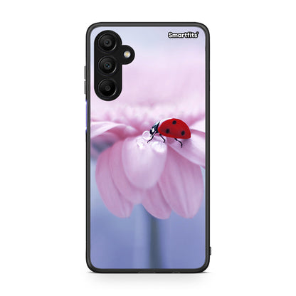Samsung A15 5G Ladybug Flower θήκη από τη Smartfits με σχέδιο στο πίσω μέρος και μαύρο περίβλημα | Smartphone case with colorful back and black bezels by Smartfits