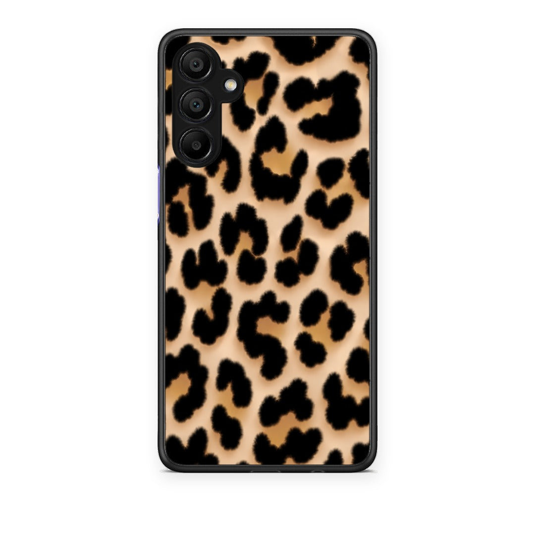Θήκη Samsung A15 5G Leopard Print Tan Large από τη Smartfits με σχέδιο στο πίσω μέρος και μαύρο περίβλημα | Samsung A15 5G Leopard Print Tan Large case with colorful back and black bezels