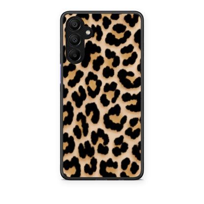 Θήκη Samsung A15 5G Leopard Print Tan Small από τη Smartfits με σχέδιο στο πίσω μέρος και μαύρο περίβλημα | Samsung A15 5G Leopard Print Tan Small case with colorful back and black bezels