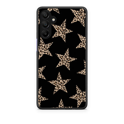 Θήκη Samsung A15 5G Leopard Stars on Black από τη Smartfits με σχέδιο στο πίσω μέρος και μαύρο περίβλημα | Samsung A15 5G Leopard Stars on Black case with colorful back and black bezels