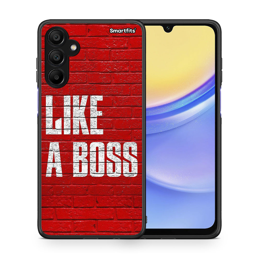 Θήκη Samsung A15 5G Like A Boss από τη Smartfits με σχέδιο στο πίσω μέρος και μαύρο περίβλημα | Samsung A15 5G Like A Boss case with colorful back and black bezels