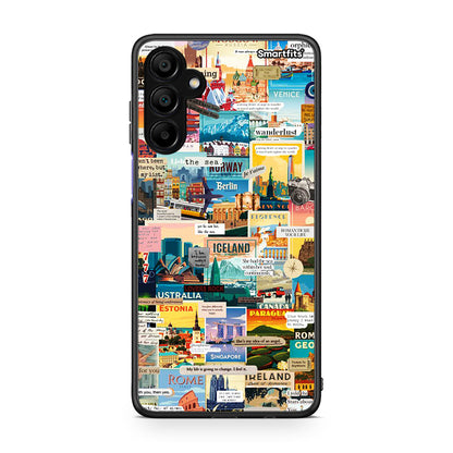 Samsung A15 5G Live To Travel θήκη από τη Smartfits με σχέδιο στο πίσω μέρος και μαύρο περίβλημα | Smartphone case with colorful back and black bezels by Smartfits
