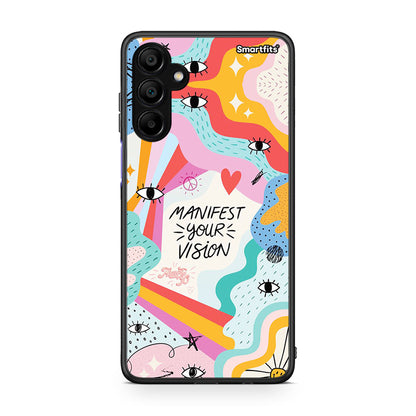 Samsung A15 5G Manifest Your Vision θήκη από τη Smartfits με σχέδιο στο πίσω μέρος και μαύρο περίβλημα | Smartphone case with colorful back and black bezels by Smartfits