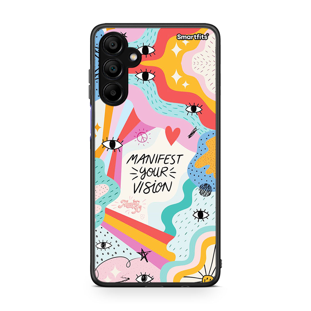 Samsung Galaxy A15 5G Manifest Your Vision θήκη από τη Smartfits με σχέδιο στο πίσω μέρος και μαύρο περίβλημα | Smartphone case with colorful back and black bezels by Smartfits