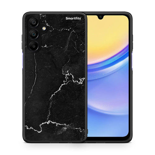 Θήκη Samsung A15 5G Marble Black από τη Smartfits με σχέδιο στο πίσω μέρος και μαύρο περίβλημα | Samsung A15 5G Marble Black case with colorful back and black bezels