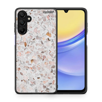 Θήκη Samsung A15 5G Marble Terrazzo από τη Smartfits με σχέδιο στο πίσω μέρος και μαύρο περίβλημα | Samsung A15 5G Marble Terrazzo case with colorful back and black bezels