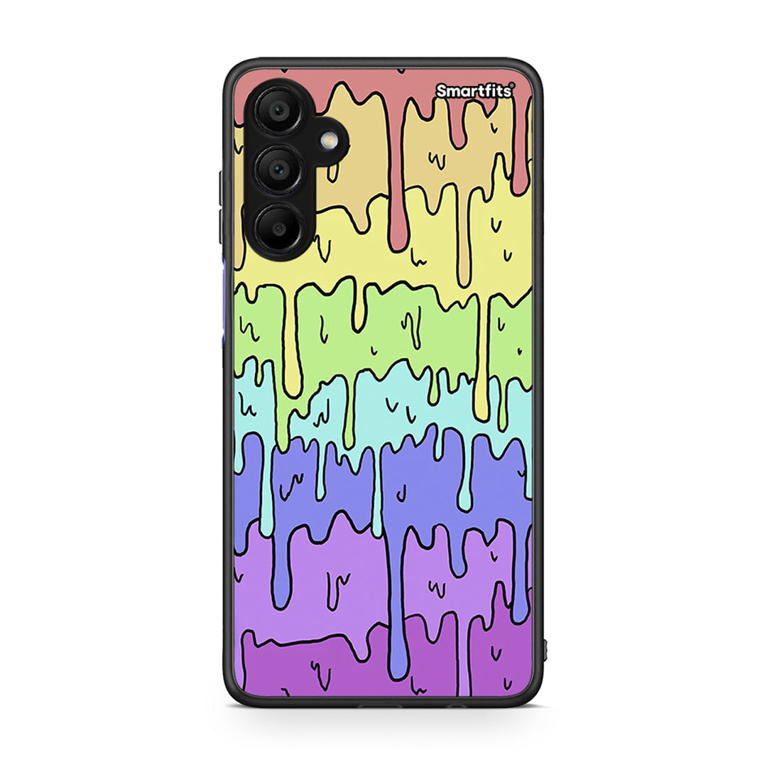 Samsung A15 5G Melting Rainbow θήκη από τη Smartfits με σχέδιο στο πίσω μέρος και μαύρο περίβλημα | Smartphone case with colorful back and black bezels by Smartfits