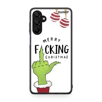 Samsung A15 5G Merry F Xmas θήκη από τη Smartfits με σχέδιο στο πίσω μέρος και μαύρο περίβλημα | Smartphone case with colorful back and black bezels by Smartfits