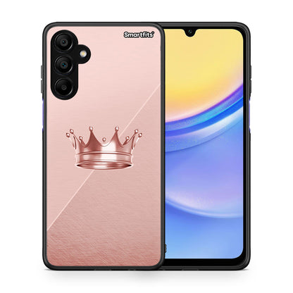 Θήκη Samsung A15 5G Crown Minimal από τη Smartfits με σχέδιο στο πίσω μέρος και μαύρο περίβλημα | Samsung A15 5G Crown Minimal case with colorful back and black bezels