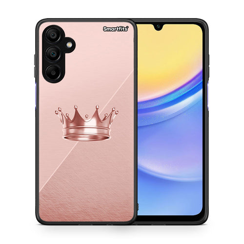 Θήκη Samsung A15 5G Crown Minimal από τη Smartfits με σχέδιο στο πίσω μέρος και μαύρο περίβλημα | Samsung A15 5G Crown Minimal case with colorful back and black bezels