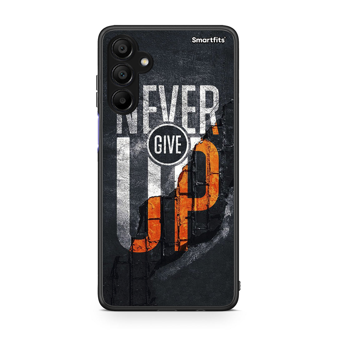 Samsung A15 5G Never Give Up Θήκη Αγίου Βαλεντίνου από τη Smartfits με σχέδιο στο πίσω μέρος και μαύρο περίβλημα | Smartphone case with colorful back and black bezels by Smartfits