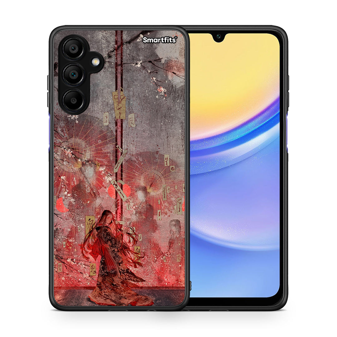 Θήκη Samsung A15 5G Nezuko Kamado από τη Smartfits με σχέδιο στο πίσω μέρος και μαύρο περίβλημα | Samsung A15 5G Nezuko Kamado case with colorful back and black bezels