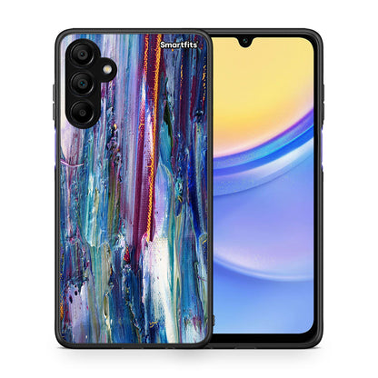 Θήκη Samsung A15 5G Winter Paint από τη Smartfits με σχέδιο στο πίσω μέρος και μαύρο περίβλημα | Samsung A15 5G Winter Paint case with colorful back and black bezels