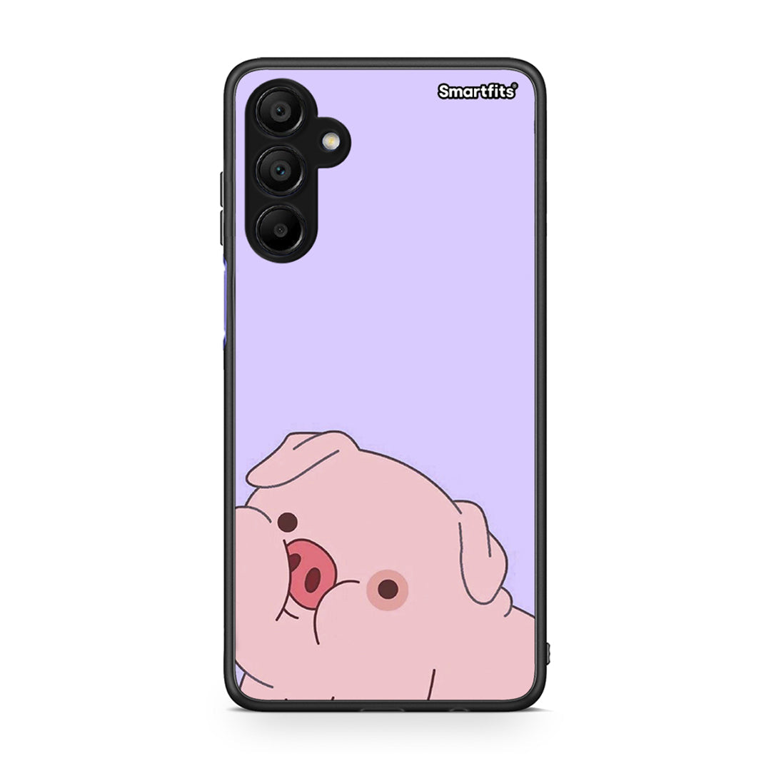Samsung A15 5G Pig Love 2 Θήκη Αγίου Βαλεντίνου από τη Smartfits με σχέδιο στο πίσω μέρος και μαύρο περίβλημα | Smartphone case with colorful back and black bezels by Smartfits