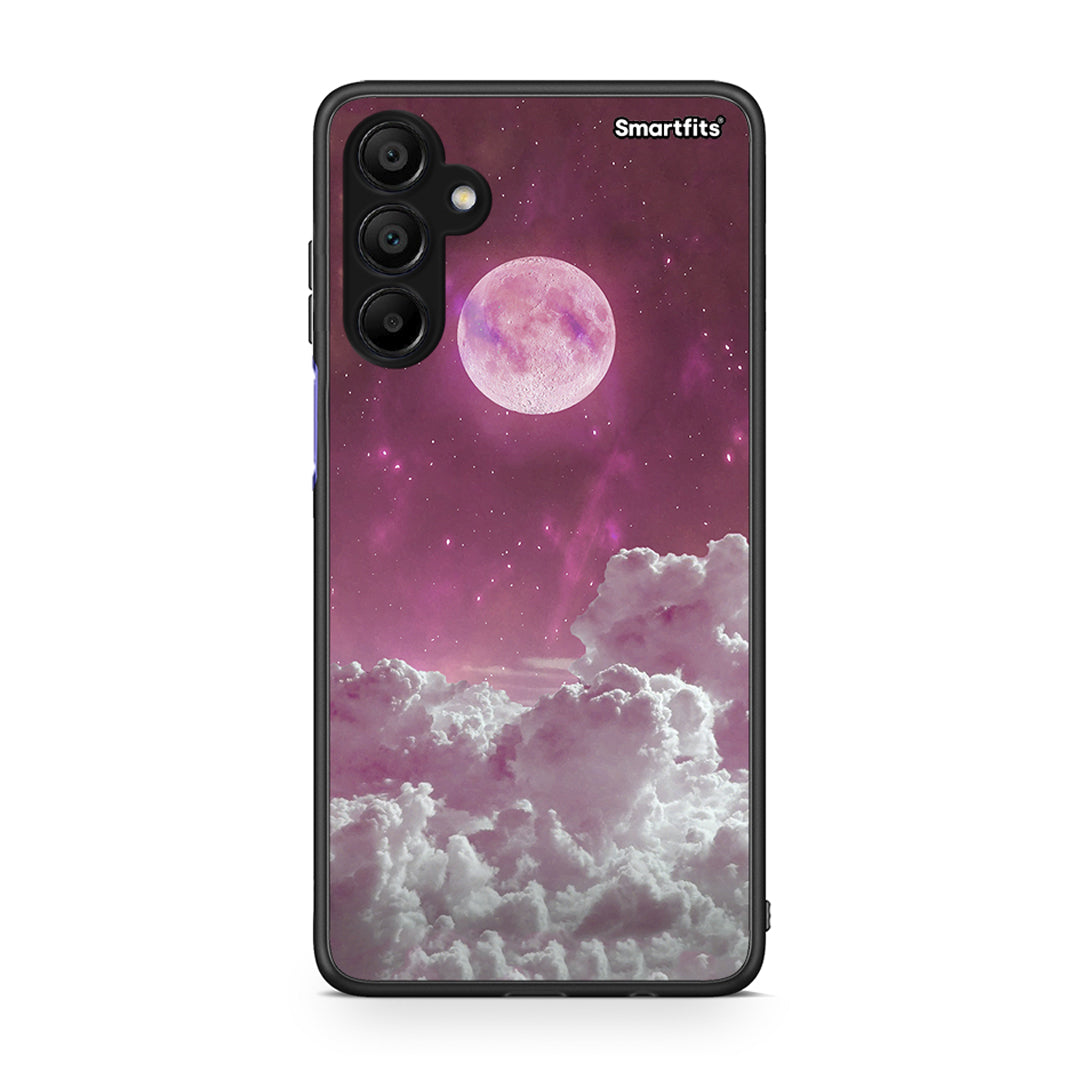 Samsung A15 5G Pink Moon Θήκη από τη Smartfits με σχέδιο στο πίσω μέρος και μαύρο περίβλημα | Smartphone case with colorful back and black bezels by Smartfits
