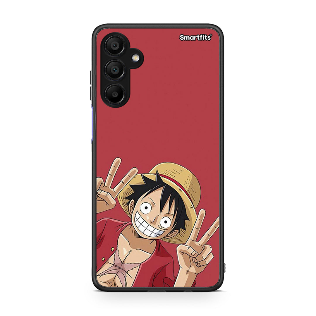 Samsung A15 5G Pirate Luffy Θήκη από τη Smartfits με σχέδιο στο πίσω μέρος και μαύρο περίβλημα | Smartphone case with colorful back and black bezels by Smartfits