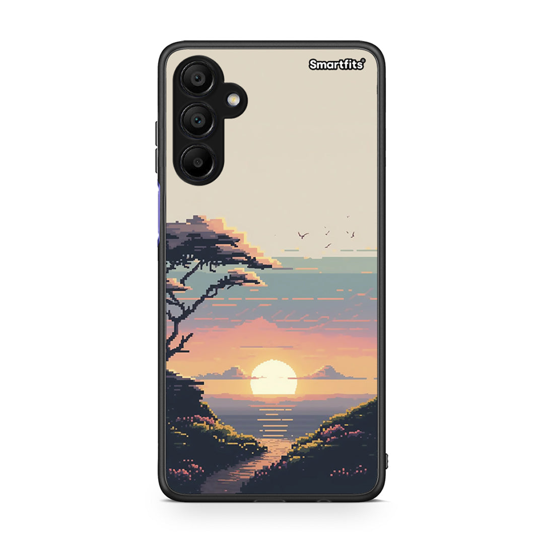 Samsung A15 5G Pixel Sunset Θήκη από τη Smartfits με σχέδιο στο πίσω μέρος και μαύρο περίβλημα | Smartphone case with colorful back and black bezels by Smartfits
