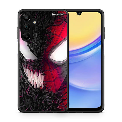 Θήκη Samsung A15 5G SpiderVenom PopArt από τη Smartfits με σχέδιο στο πίσω μέρος και μαύρο περίβλημα | Samsung A15 5G SpiderVenom PopArt case with colorful back and black bezels