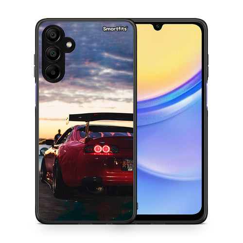 Θήκη Samsung A15 5G Racing Supra από τη Smartfits με σχέδιο στο πίσω μέρος και μαύρο περίβλημα | Samsung A15 5G Racing Supra case with colorful back and black bezels