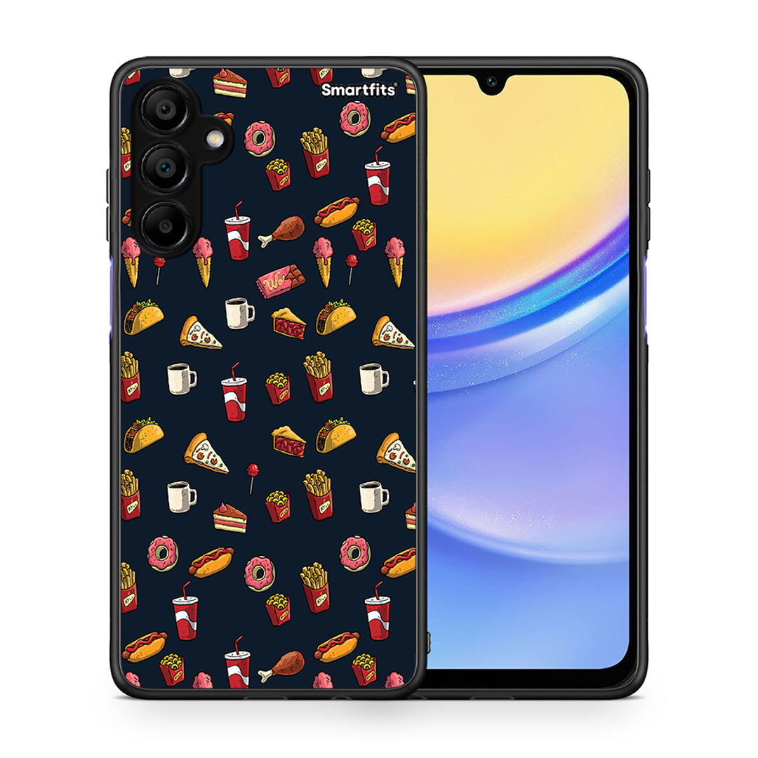 Θήκη Samsung A15 5G Hungry Random από τη Smartfits με σχέδιο στο πίσω μέρος και μαύρο περίβλημα | Samsung A15 5G Hungry Random case with colorful back and black bezels