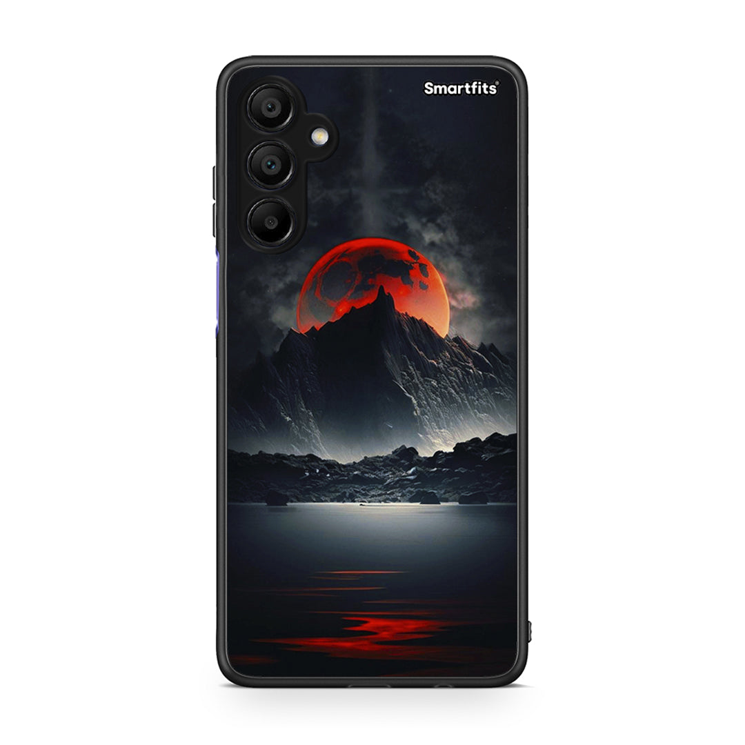 Samsung A15 5G Red Full Moon θήκη από τη Smartfits με σχέδιο στο πίσω μέρος και μαύρο περίβλημα | Smartphone case with colorful back and black bezels by Smartfits