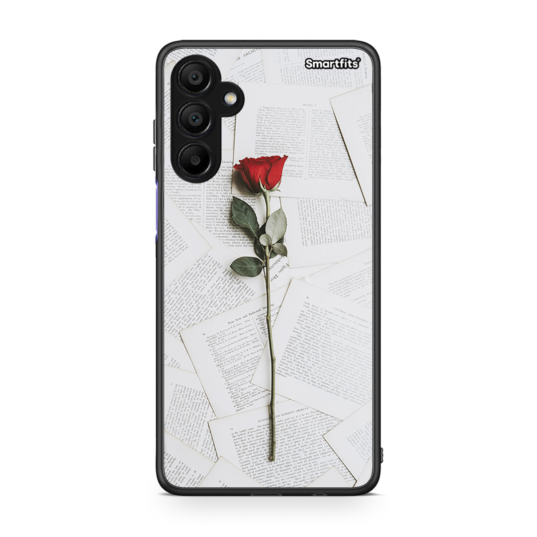 Samsung A15 5G Red Rose θήκη από τη Smartfits με σχέδιο στο πίσω μέρος και μαύρο περίβλημα | Smartphone case with colorful back and black bezels by Smartfits