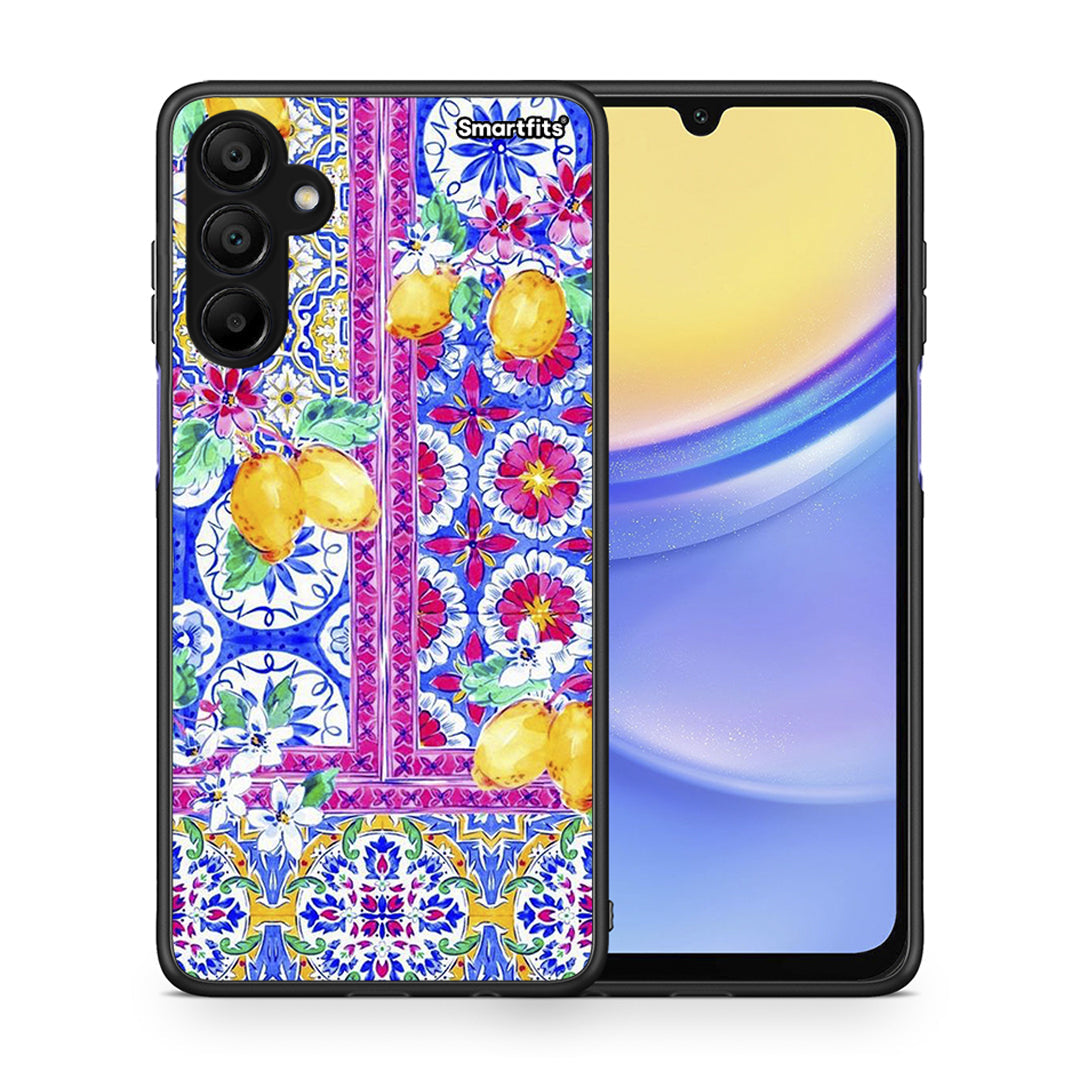 Θήκη Samsung A15 5G Retro Spring από τη Smartfits με σχέδιο στο πίσω μέρος και μαύρο περίβλημα | Samsung A15 5G Retro Spring case with colorful back and black bezels