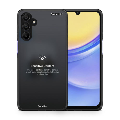 Θήκη Samsung A15 5G Sensitive Content από τη Smartfits με σχέδιο στο πίσω μέρος και μαύρο περίβλημα | Samsung A15 5G Sensitive Content case with colorful back and black bezels
