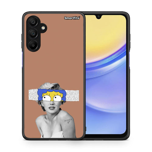 Θήκη Samsung A15 5G Sim Merilyn από τη Smartfits με σχέδιο στο πίσω μέρος και μαύρο περίβλημα | Samsung A15 5G Sim Merilyn case with colorful back and black bezels