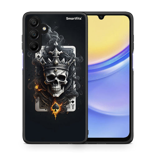 Θήκη Samsung A15 5G Skull King Ace από τη Smartfits με σχέδιο στο πίσω μέρος και μαύρο περίβλημα | Samsung A15 5G Skull King Ace case with colorful back and black bezels