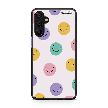 Samsung A15 5G Smiley Faces θήκη από τη Smartfits με σχέδιο στο πίσω μέρος και μαύρο περίβλημα | Smartphone case with colorful back and black bezels by Smartfits