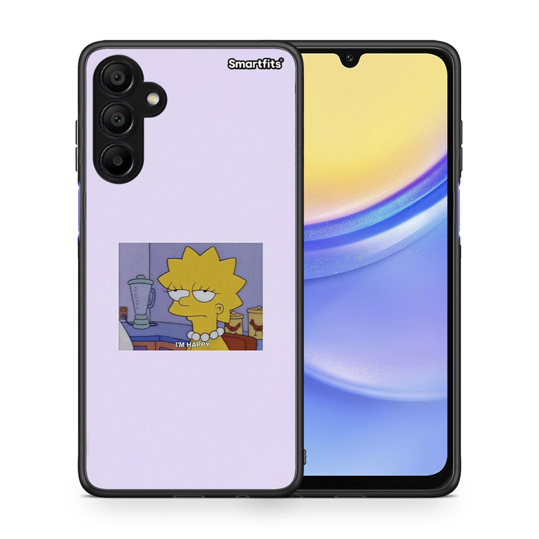 Θήκη Samsung A15 5G So Happy από τη Smartfits με σχέδιο στο πίσω μέρος και μαύρο περίβλημα | Samsung A15 5G So Happy case with colorful back and black bezels