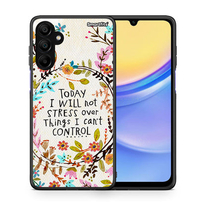 Θήκη Samsung A15 5G Stress Over από τη Smartfits με σχέδιο στο πίσω μέρος και μαύρο περίβλημα | Samsung A15 5G Stress Over case with colorful back and black bezels