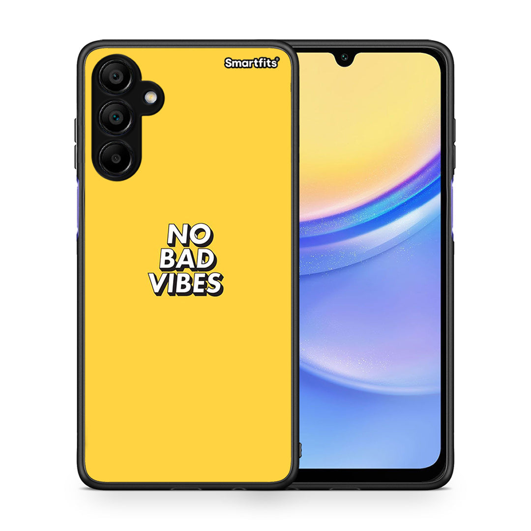 Θήκη Samsung A15 5G Vibes Text από τη Smartfits με σχέδιο στο πίσω μέρος και μαύρο περίβλημα | Samsung A15 5G Vibes Text case with colorful back and black bezels