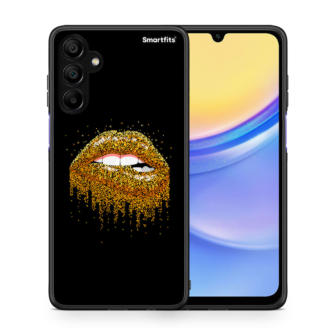 Θήκη Samsung A15 5G Golden Valentine από τη Smartfits με σχέδιο στο πίσω μέρος και μαύρο περίβλημα | Samsung A15 5G Golden Valentine case with colorful back and black bezels