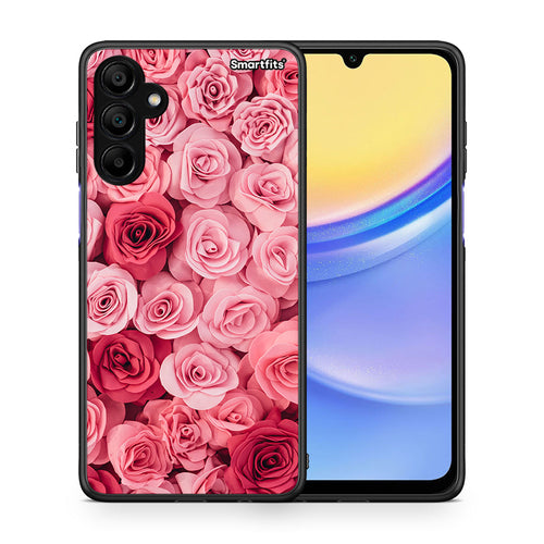 Θήκη Samsung A15 5G RoseGarden Valentine από τη Smartfits με σχέδιο στο πίσω μέρος και μαύρο περίβλημα | Samsung A15 5G RoseGarden Valentine case with colorful back and black bezels