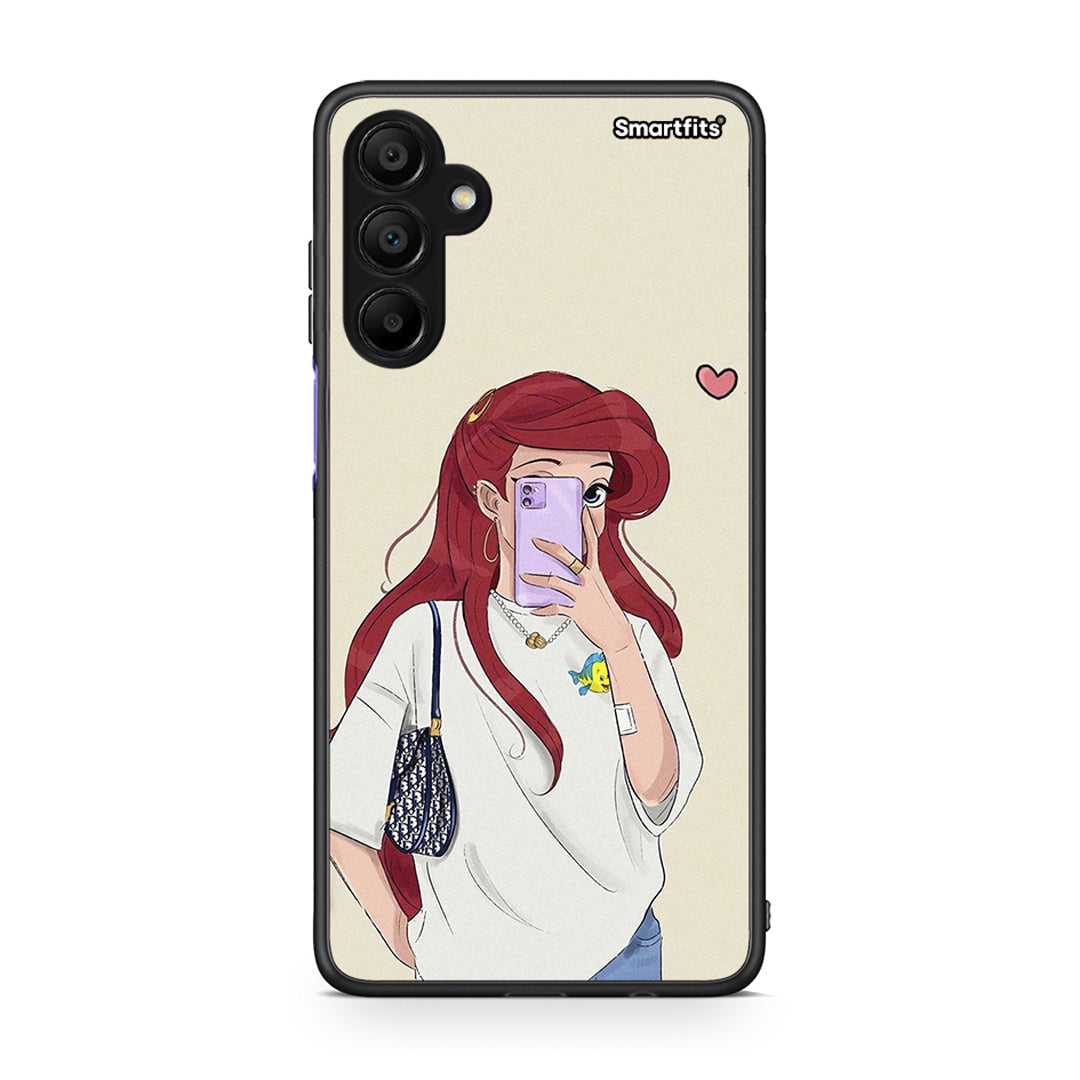 Samsung A15 5G Walking Mermaid Θήκη από τη Smartfits με σχέδιο στο πίσω μέρος και μαύρο περίβλημα | Smartphone case with colorful back and black bezels by Smartfits