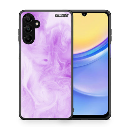 Θήκη Samsung A15 5G Lavender Watercolor από τη Smartfits με σχέδιο στο πίσω μέρος και μαύρο περίβλημα | Samsung A15 5G Lavender Watercolor case with colorful back and black bezels