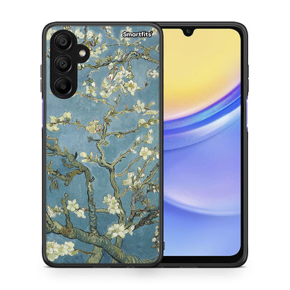 Θήκη Samsung A15 5G White Blossoms από τη Smartfits με σχέδιο στο πίσω μέρος και μαύρο περίβλημα | Samsung A15 5G White Blossoms case with colorful back and black bezels