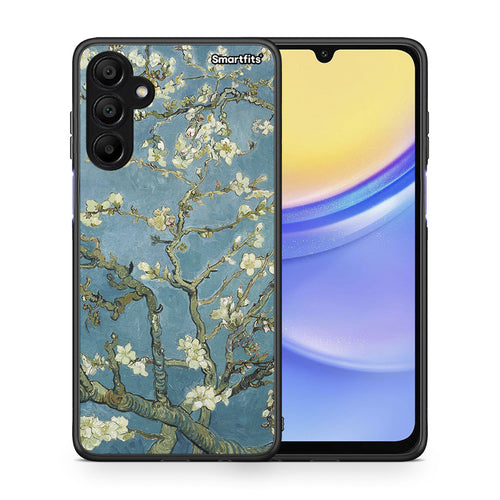 Θήκη Samsung A15 5G White Blossoms από τη Smartfits με σχέδιο στο πίσω μέρος και μαύρο περίβλημα | Samsung A15 5G White Blossoms case with colorful back and black bezels