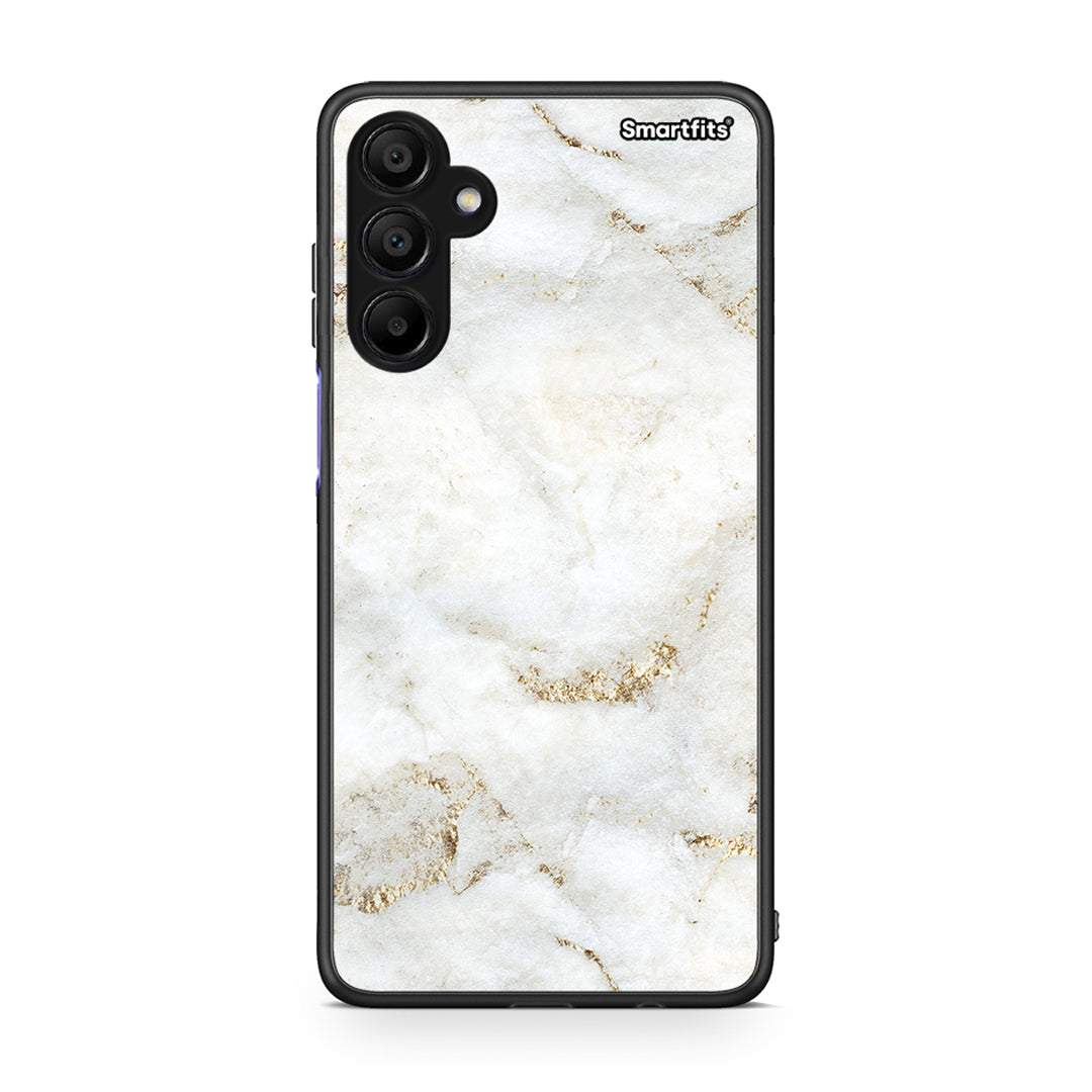Samsung A15 5G White Gold Marble θήκη από τη Smartfits με σχέδιο στο πίσω μέρος και μαύρο περίβλημα | Smartphone case with colorful back and black bezels by Smartfits