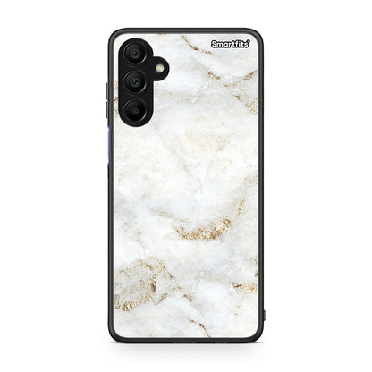 Samsung A15 5G White Gold Marble θήκη από τη Smartfits με σχέδιο στο πίσω μέρος και μαύρο περίβλημα | Smartphone case with colorful back and black bezels by Smartfits